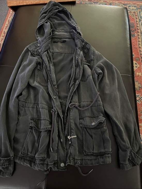 Max Jeans Jackets & Blazers - Women’s Hooded Utility Tencel Jacket - charcoal